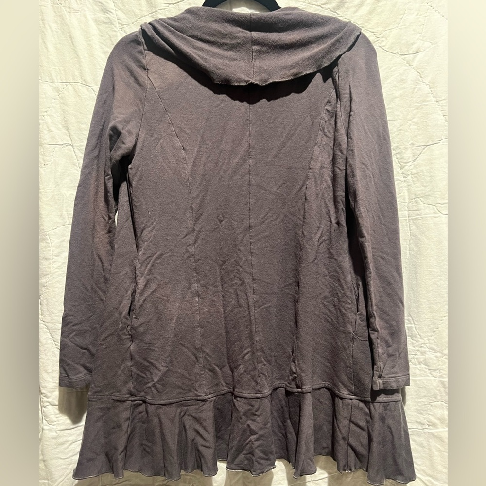 Mystree Gray Ruffled Cardigan Sz: Large - Picture 4 of 8